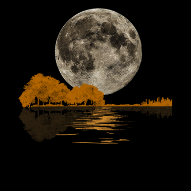 Motiv Mond See Wasser Musik Musiker Gitarre Geschenk