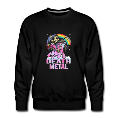 Musik LK Pullover - Death Metal Einhorn Sensenmann Regenbogen