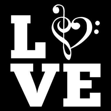 Motiv Love - Notenschlüssel mit viel Herz Musik