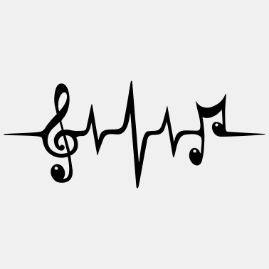 Motiv Musik Noten Puls, Ich liebe Musik, Herzschlag Bass