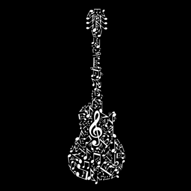Motiv Gitarre mit Noten Notenschlüssel Musik Geschenk