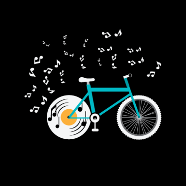 Motiv Fahrrad Vinyl Plattenspieler Bike Musik Noten