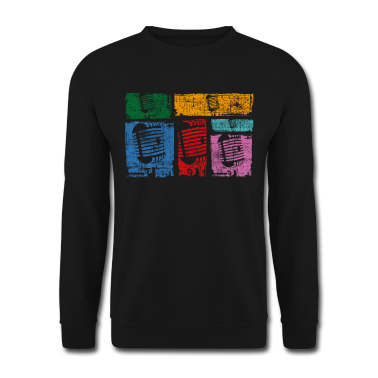 Musik LK Pullover - Sänger Mikrofon retro