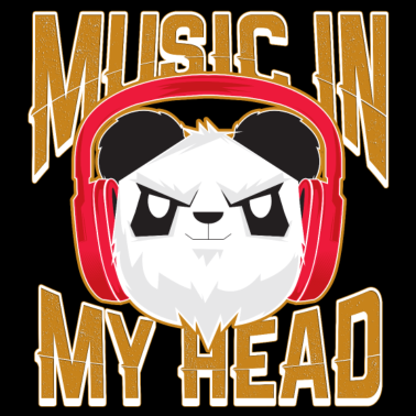 Motiv Musik Panda Kopfhörer