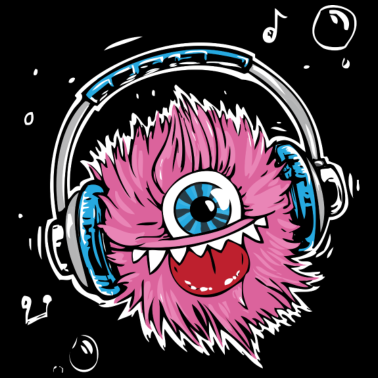 Motiv Monster,Kopfhörer,musik,singen