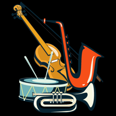 Motiv Violine Geschenk Musik Saxophon Trompete Trommel