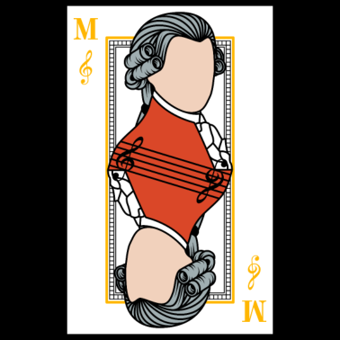 Motiv Mozart Spielkarte Musik Note Weiß Cooles Geschenk