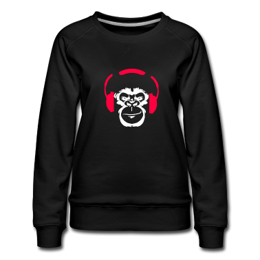 Musik LK Pullover - Techno Affe Gorilla Musik Kopfhörer