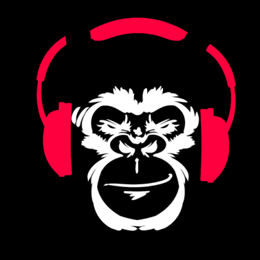 Motiv Techno Affe Gorilla Musik Kopfhörer