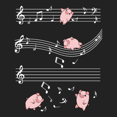 Motiv Musik Schweine Musiknoten Süßes Ferkel Geschenk
