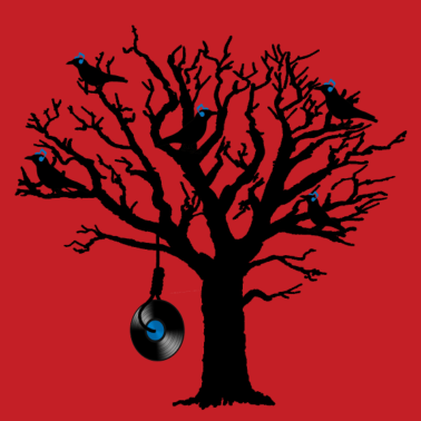 Motiv Musical Birds in Tree 2 blau Hangman Vinyl