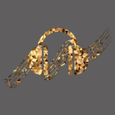 Motiv Kopfhörermusik - gold