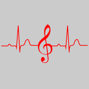 Motiv EKG mit Notenschlüssel Liebe zur Musik für Musiker