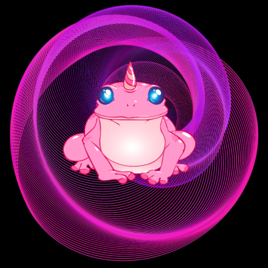 Motiv Einhorn Frosch Neon Optik Rave psychodelisch