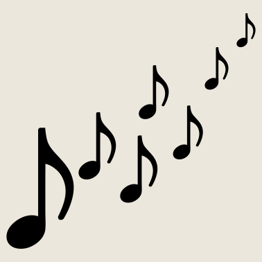 Motiv Musiker Noten Aufsteigend