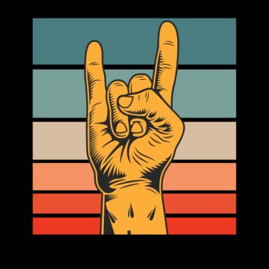 Motiv Rockmusik Rocker Symbol Retro Vintage Zeichen