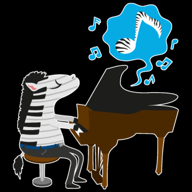 Motiv Ein Zebra spielt Klavier