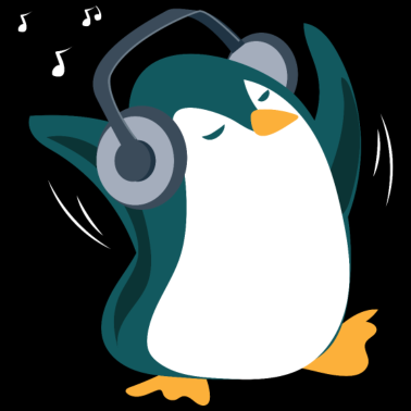 Motiv Pinguin Kopfhörer Musik Geschenkidee Antarktis