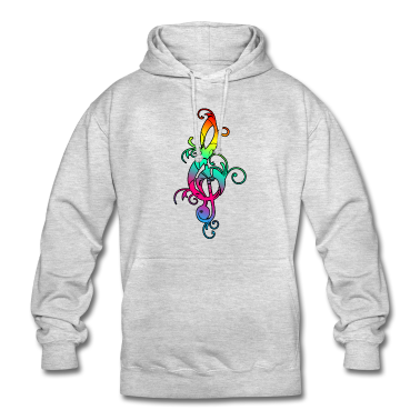 Musik LK Hoodie - Notenschlüssel Bunt Noten Hippie Musik Festival