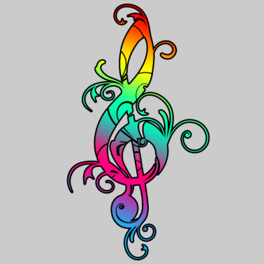 Motiv Notenschlüssel Bunt Noten Hippie Musik Festival