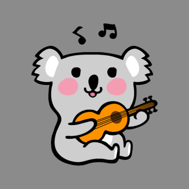 Motiv Netter Cartoon-Koala, der Gitarre spielt