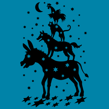 Motiv Bremer Stadtmusikanten Mond + Sterne 1c