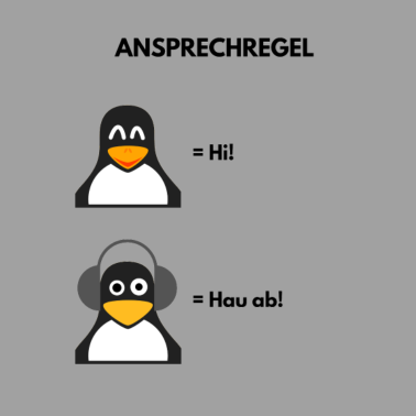 Motiv Pinguin Kopfhörer - Musik hören ohne Unterbrechung