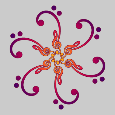 Motiv Musik, Mandala, Notenschlüssel Bassschlüssel Bass