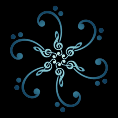 Motiv Musik, Mandala, Notenschlüssel Bassschlüssel Bass
