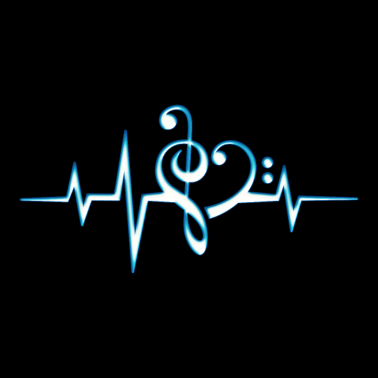 Motiv Musik Noten Herz, Puls, Frequenz, Notenschlüssel,
