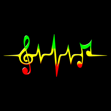 Motiv Reggae, Musik Note, Puls, Frequenz, Notenschlüssel