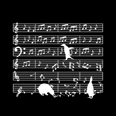 Motiv Musiklehrer Noten-Musiker Pinguin