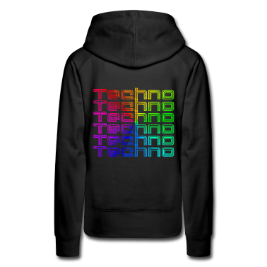 Musik LK Hoodie - Techno Musik Bass Regenbogen Neon Geschenk