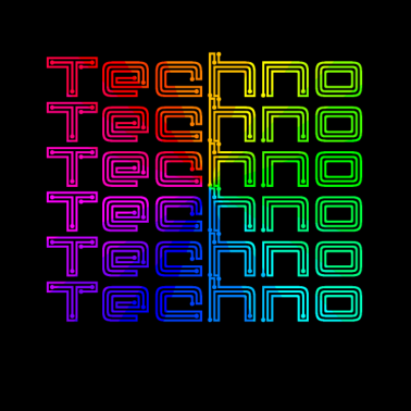 Motiv Techno Musik Bass Regenbogen Neon Geschenk