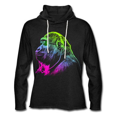 Musik LK Hoodie - Affe mit Kopfhörern & Sonnenbrille hört Musik