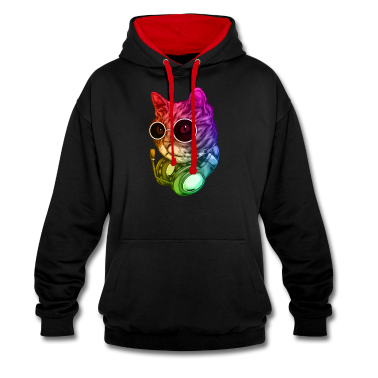 Musik LK Hoodie - Bunte Musik Katze Kopfhörer Raver Tier
