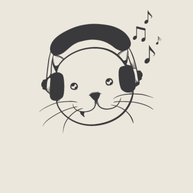 Motiv Musik Kopfhörer Katze