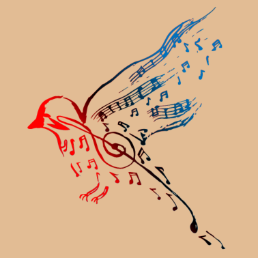 Motiv Musik Vogel Notenschlüssel Tier Geschenk T-Shirt.