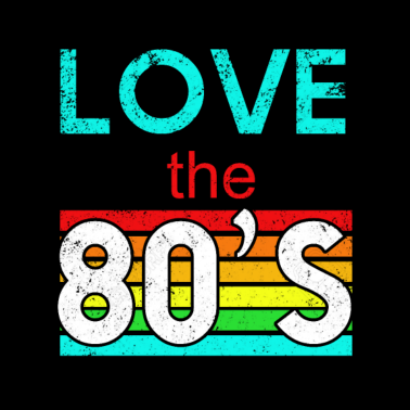 Motiv Love the 80's Retro Regenbogen
