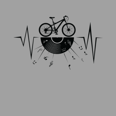 Motiv Fahrrad Vinyl Plattenspieler Herzschlag Musik