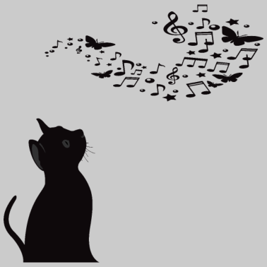 Motiv Katze mit Musiknoten