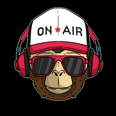 Motiv Musik DJ Affe Musiker Kopfhörer OnAir Sonnenbrille