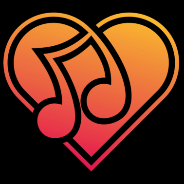 Motiv Herz mit Musiknote Ich liebe Musik