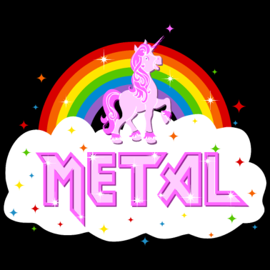 Motiv metal musik heavy einhorn regenbogen pink lustig