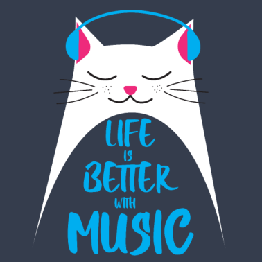 Motiv Das Leben ist besser mit Musik - Katze
