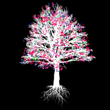 Motiv Baum mit Noten Geschenk Natur Musiker Shirt Musik