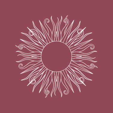 Motiv Sonne Hippie weiß