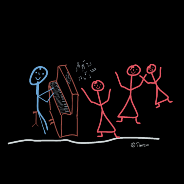 Motiv Klavier Spieler haut auf Tasten, Musik, Instrument