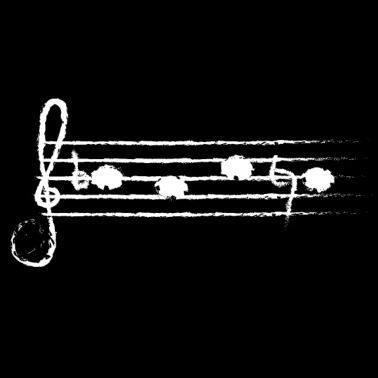 Motiv BACH als Noten (weiss)