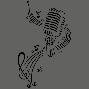 Motiv Musik, Notenschlüssel, Mikrophon